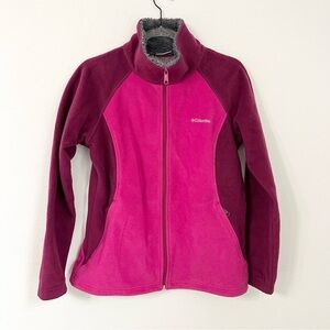 Columbia Fleece Jacket Womens Large Purple Full Zip Omni-Heat